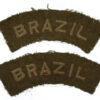 Pair of WW2 Brazil Nationality  (BRAZIL) Cloth Shoulder Titles (Khaki)