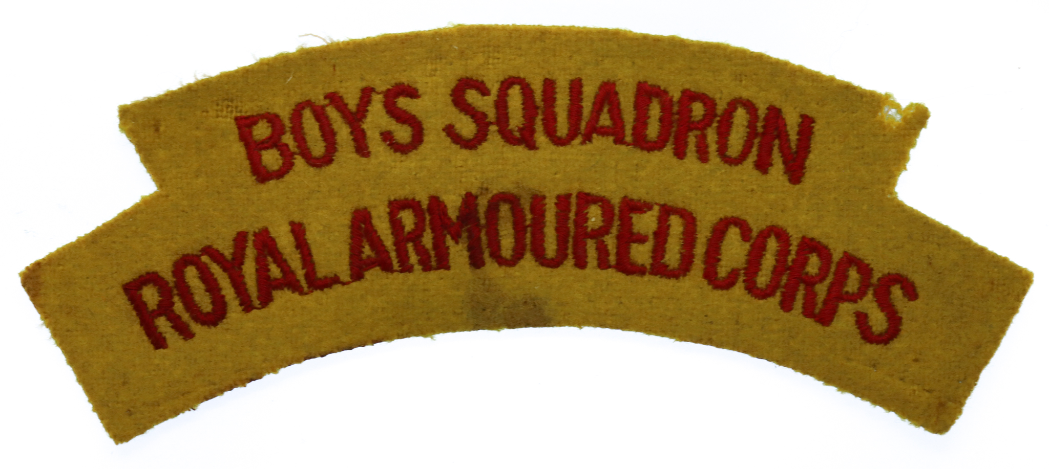 Boys Squadron Royal Armoured Corps RAC (BOYS SQUADRON/ROYAL ARMOURED CORPS) Cloth Shoulder Title