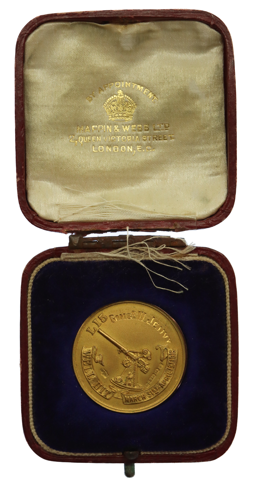 The Wakefield Gold Medal for the Destruction of Zeppelin L15 - Bombardier Walter Alfred Jenvey, Royal Garrison Artillery