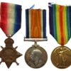 WW1 First Day of the Somme Casualty 1914-15 Star Medal Trio - Pte. F.J. Taylor, 2nd Bn. Essex Regiment - K.I.A. 1/7/16