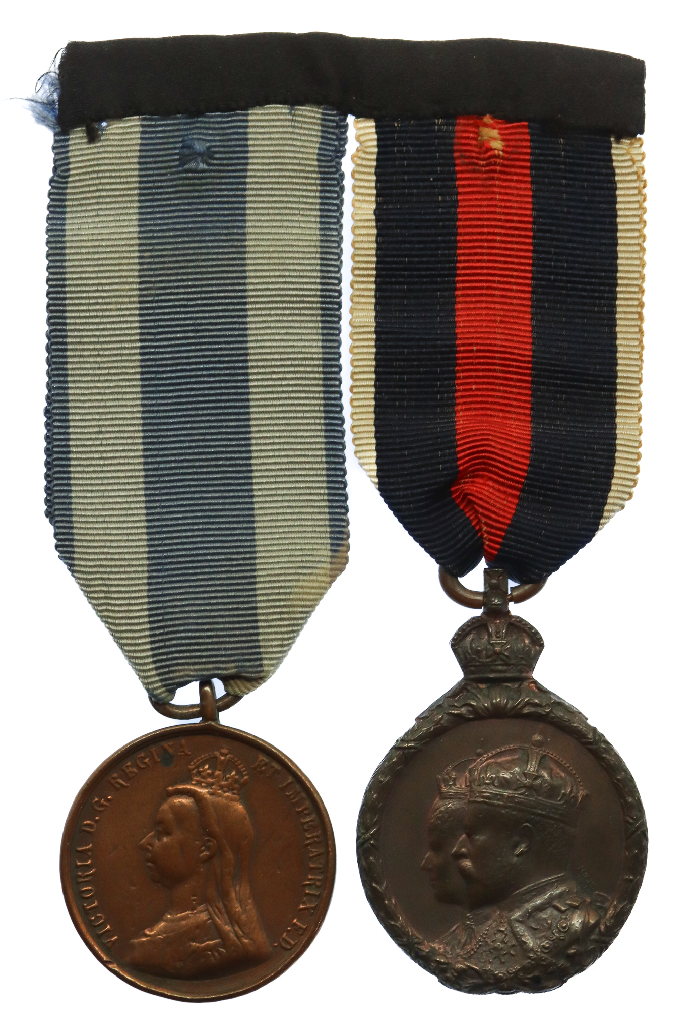 1897 Jubilee Medal and 1902 Coronation Medal Pair - Yeoman Warder C.H. Parker, Tower of London