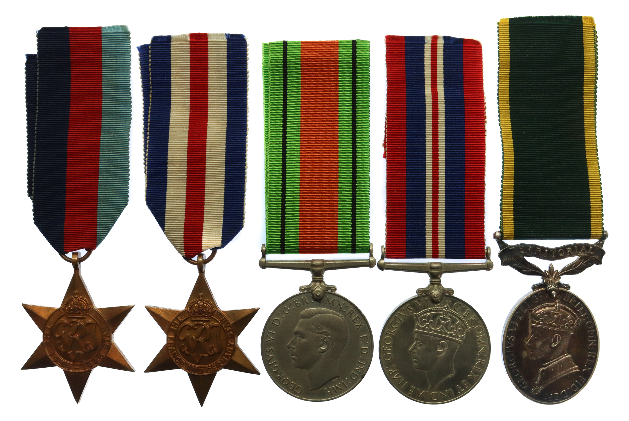 WW2 Territorial Efficiency Medal Group of Five - Spr. L.J. Richards, Royal Engineers