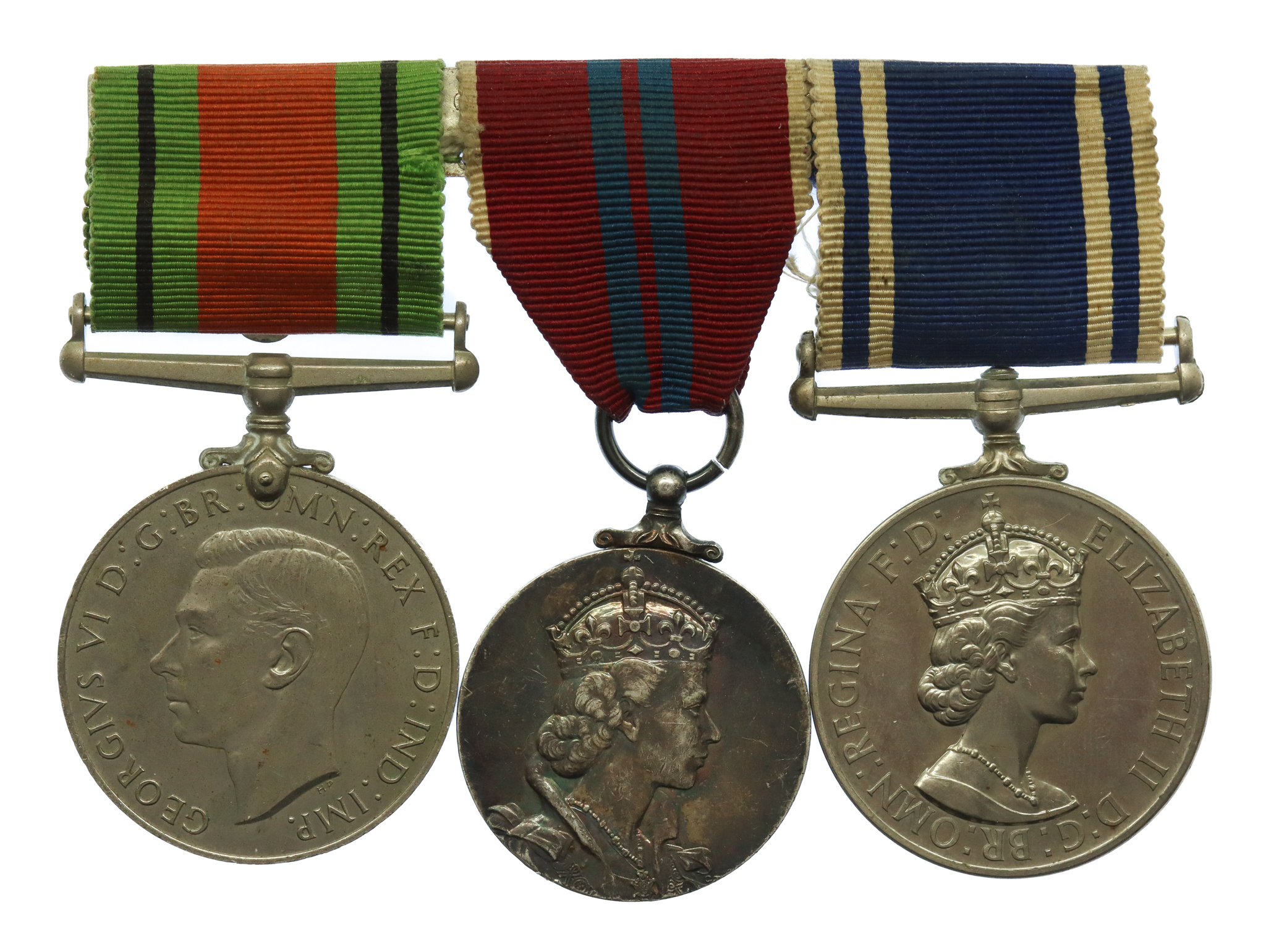 WW2 Defence Medal, 1953 Coronation Medal and Police Long Service & Good Conduct Medal Group of Three - Const. S. Worswick, Lancashire Constabulary