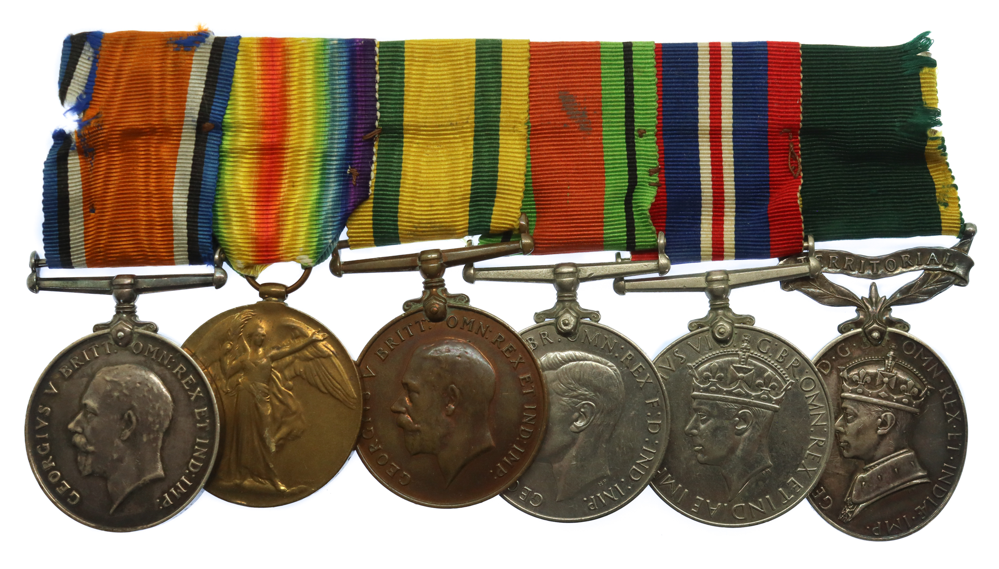 WW1 Territorial Force War Medal Group of Six - Sjt. E.R. Pryer, 1st Hampshire Brigade, Royal Field Artillery (T.F.)