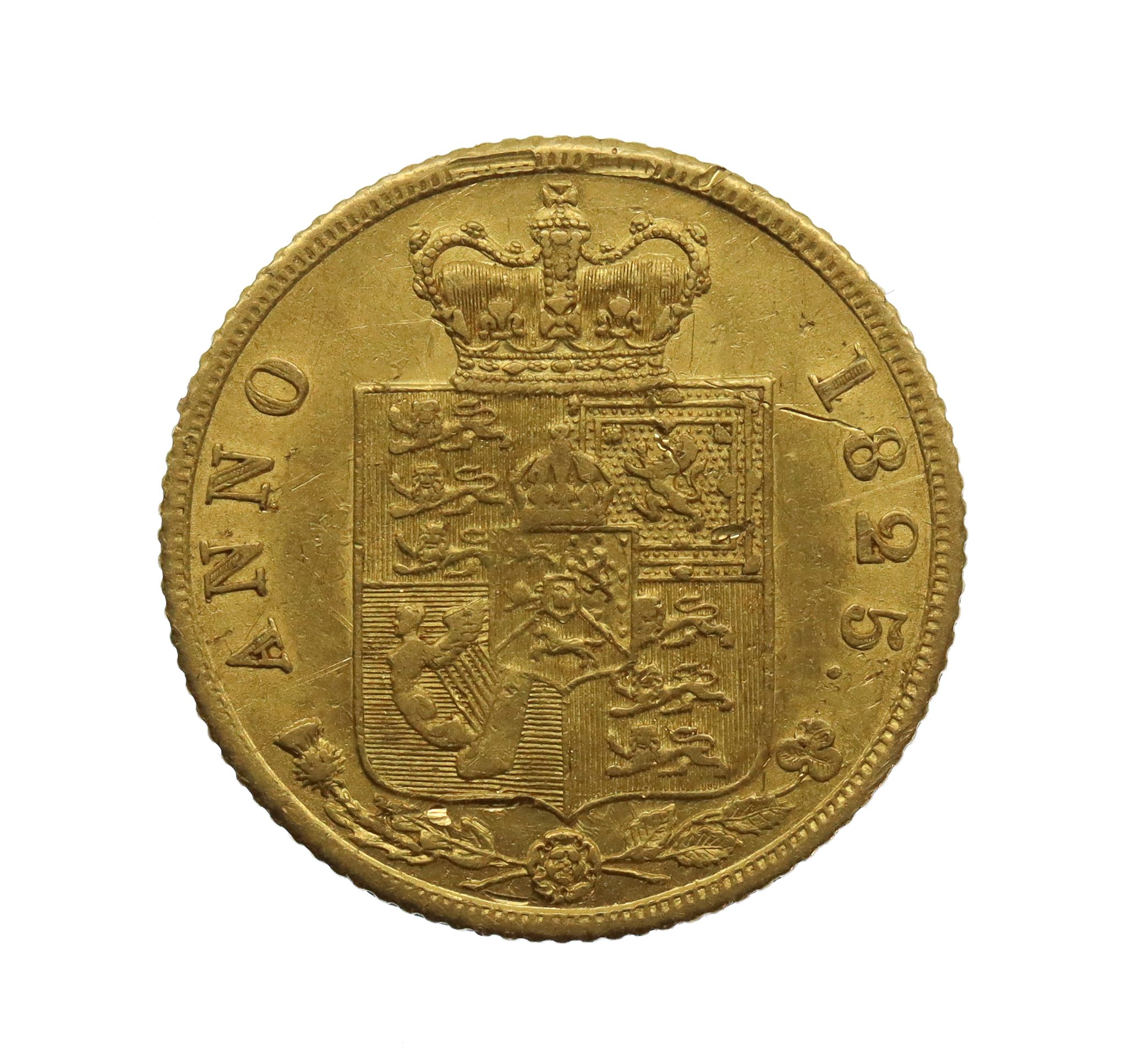 1825 George IV 22ct Gold Half Sovereign Coin (2nd Reverse)