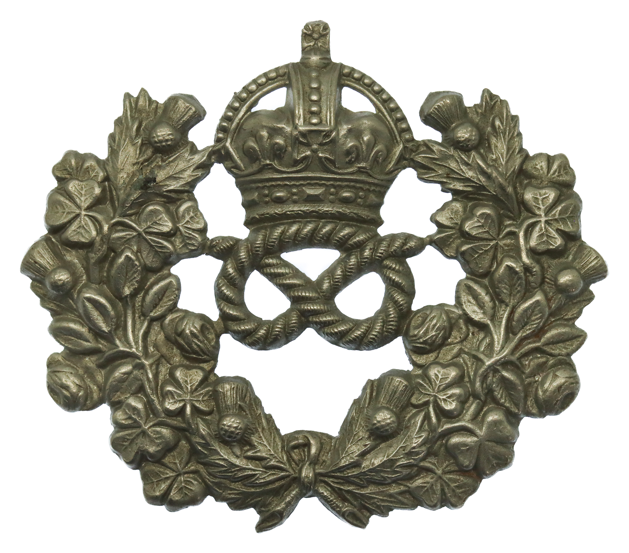 Staffordshire Constabulary Wreath Shako/Cap Badge - King's Crown