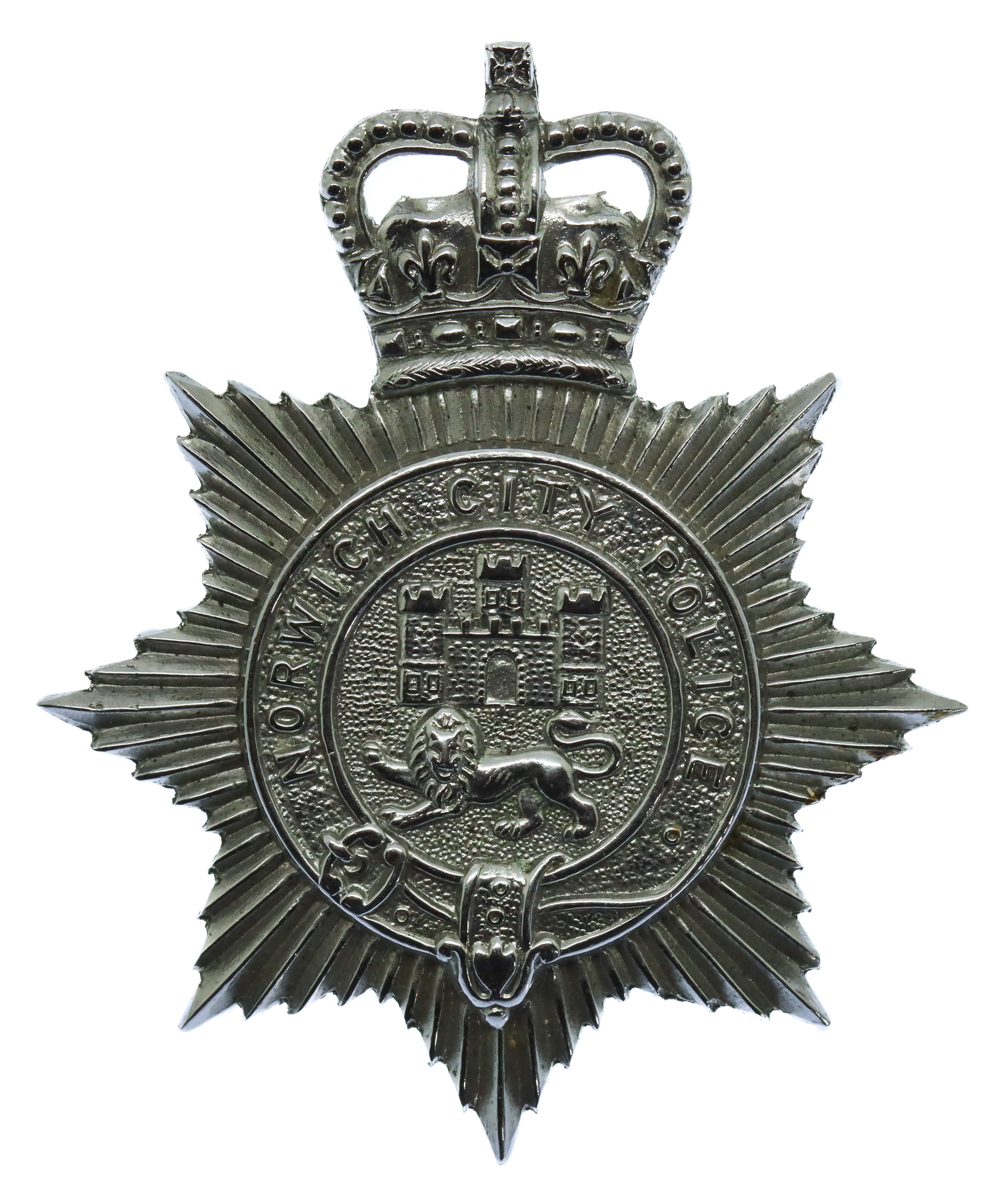 Norwich City Police Cap Badge - Queen's Crown