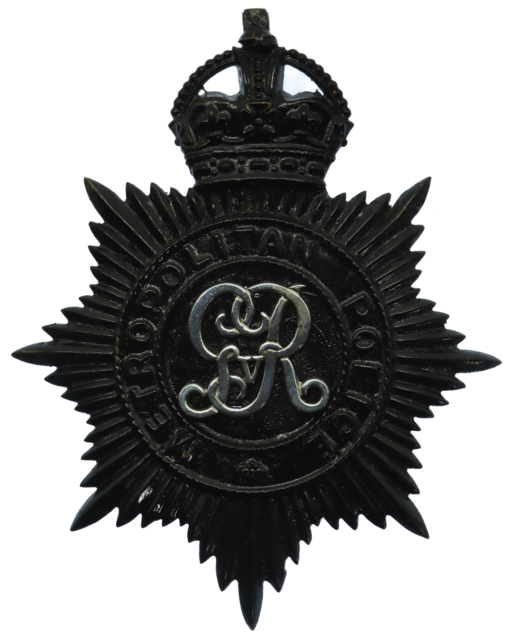 George V Metropolitan Police Night Helmet Plate