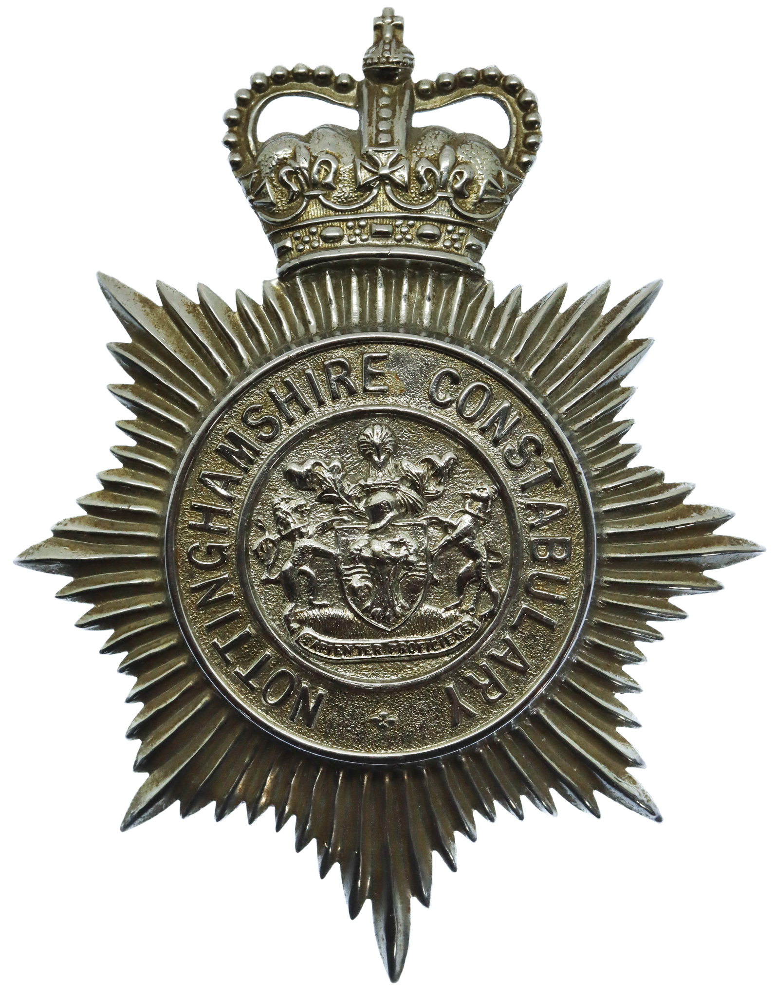 Nottinghamshire Constabulary Helmet Plate - Queen's Crown