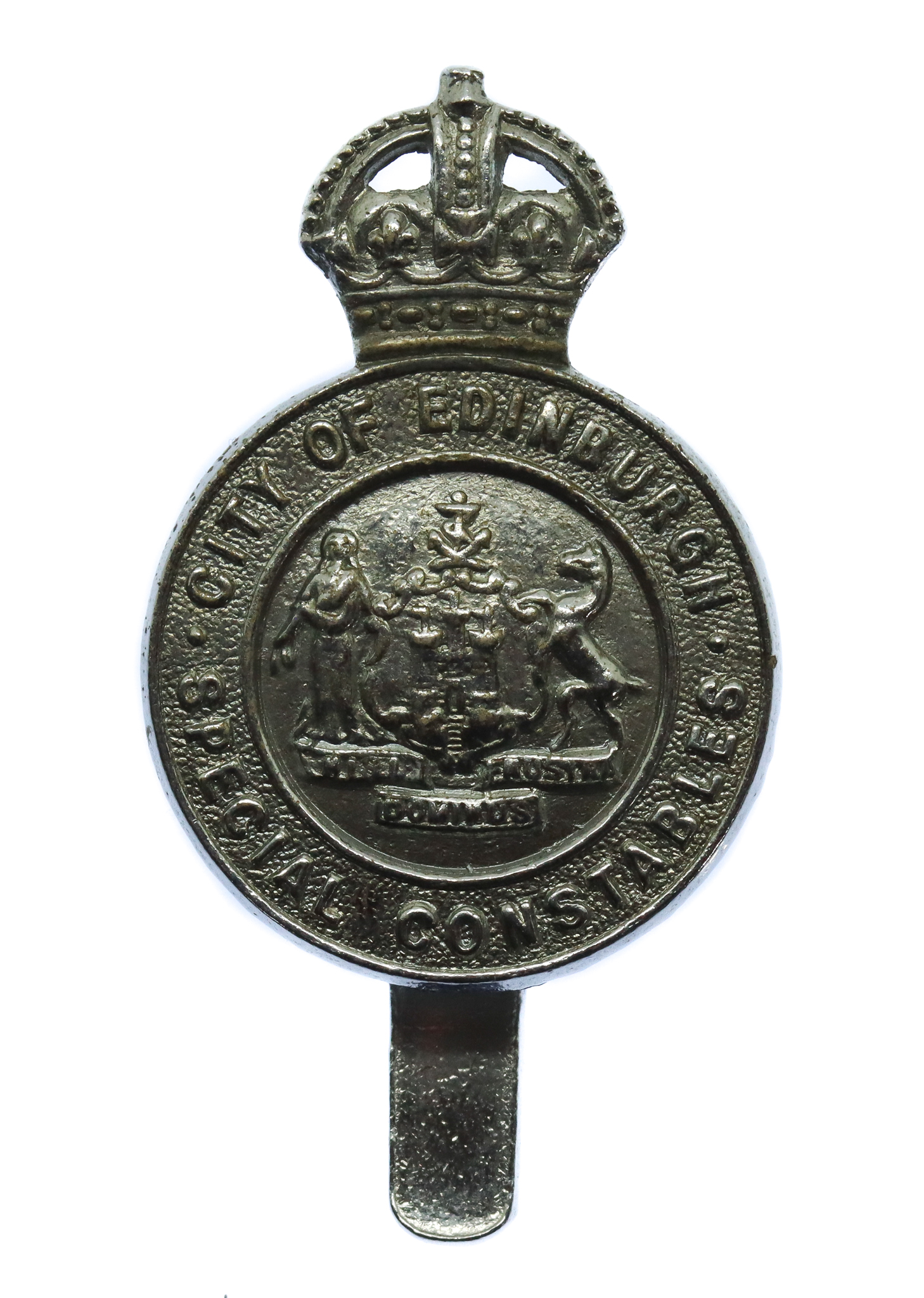 Edinburgh City Police Special Constables Cap Badge - King's Crown