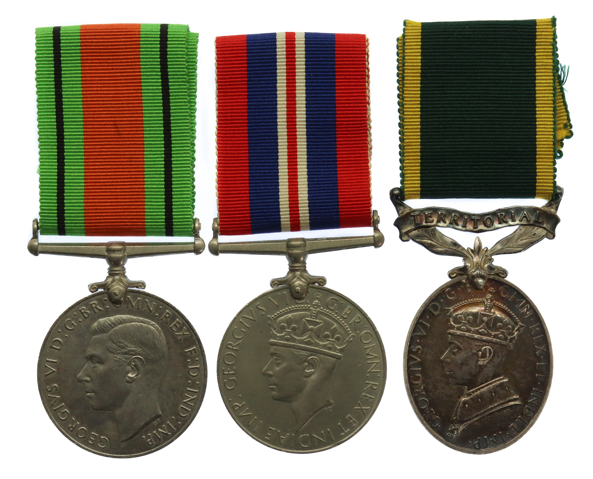 WW2 Defence Medal, War Medal and Territorial Efficiency Medal Group of Three - Sjt. A.T. Elmslie, Royal Fusiliers