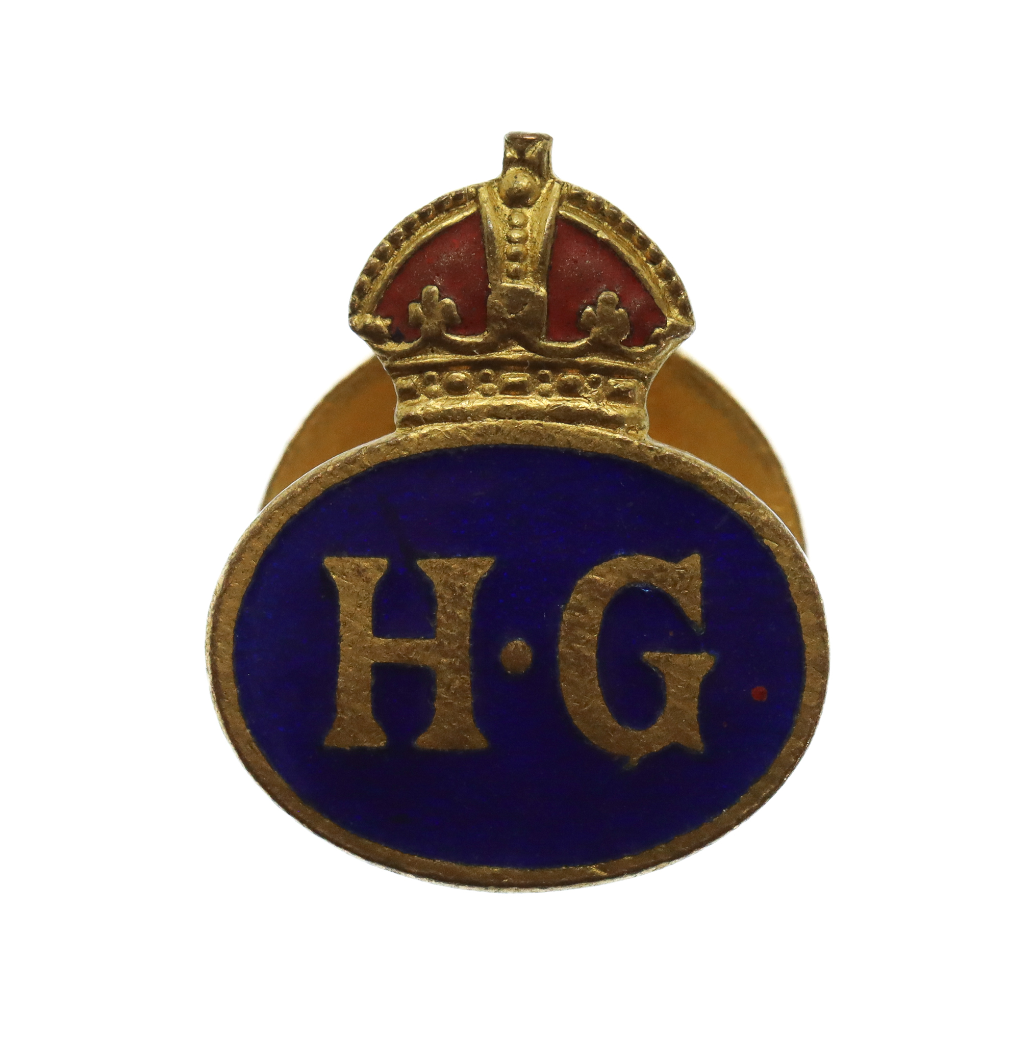 WW2 Home Guard (HG) Enamelled Lapel Badge - King's Crown