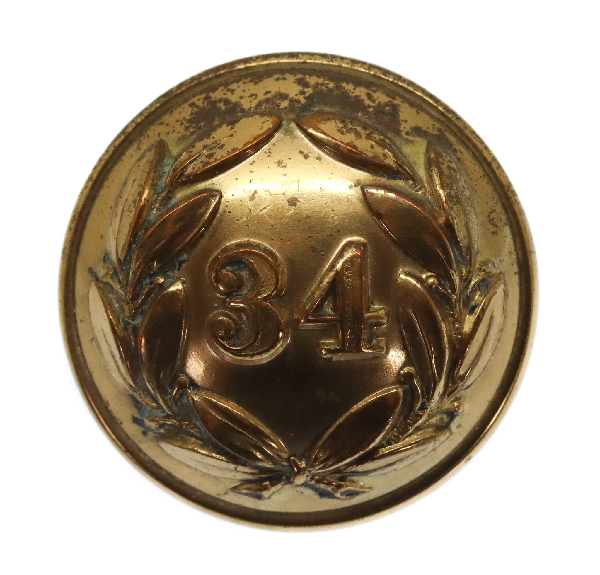 Victorian Pre 1881 34th (Cumberland) Regiment of Foot Officer's Button (25mm)