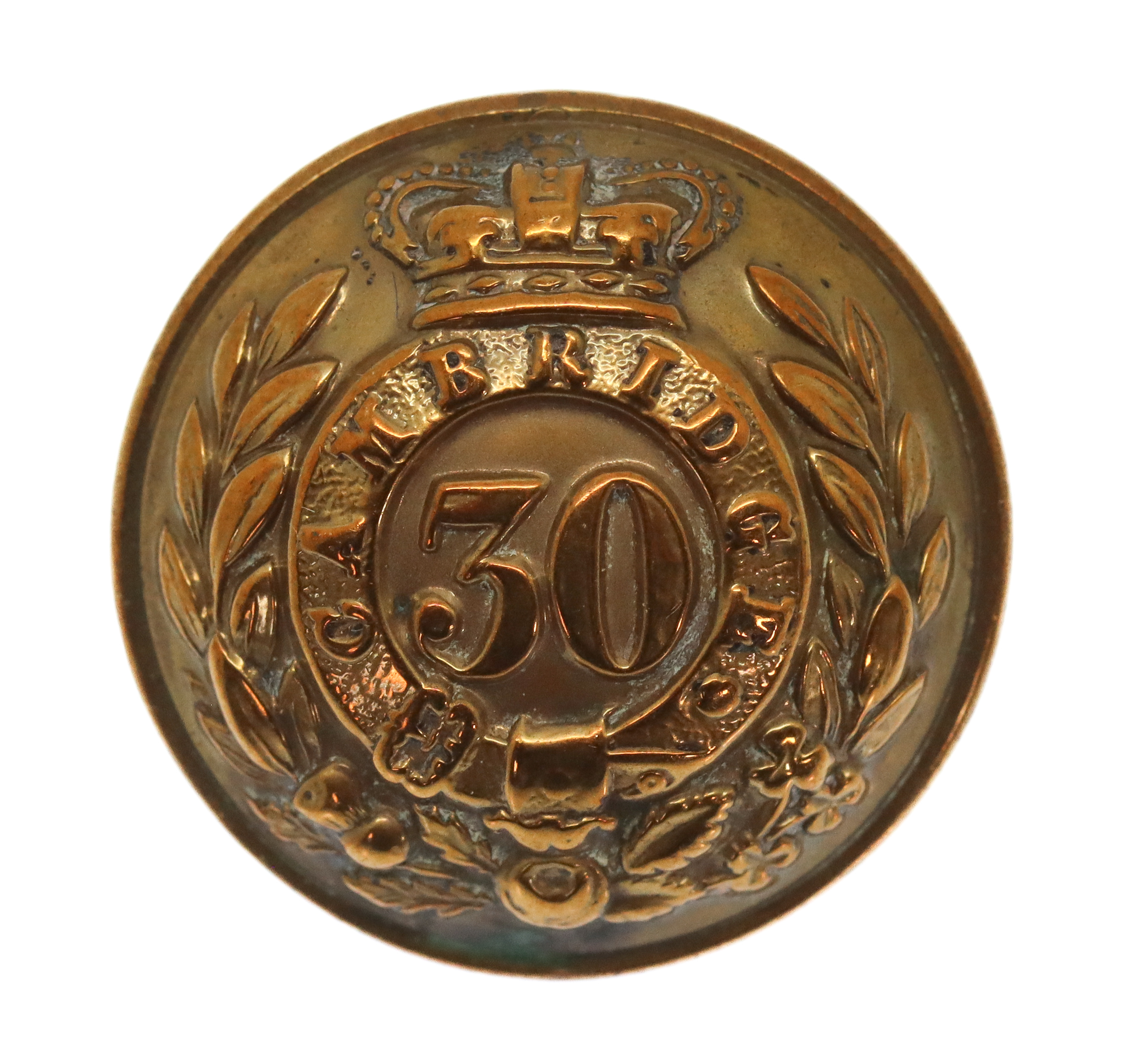 Victorian Pre 1881 30th (Cambridgeshire) Regiment of Foot Officer's Button (25mm)