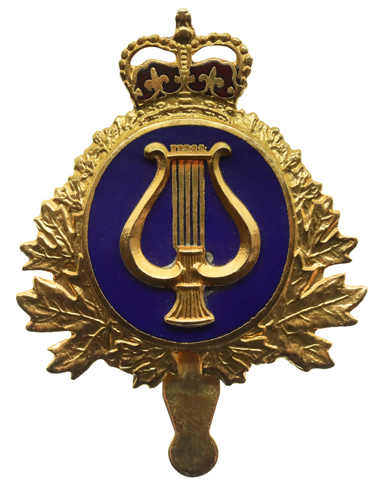 Canadian Forces Band Branch Enamelled Cap Badge - Queen's Crown