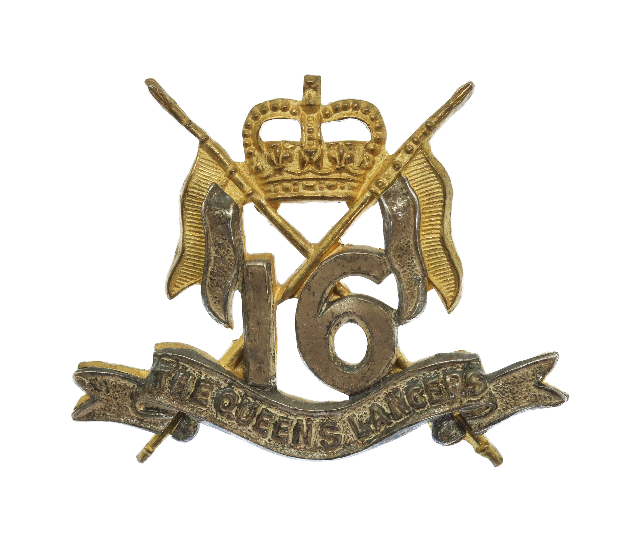 16th/5th Queen's Lancers Officer's Beret Badge - Queen's Crown
