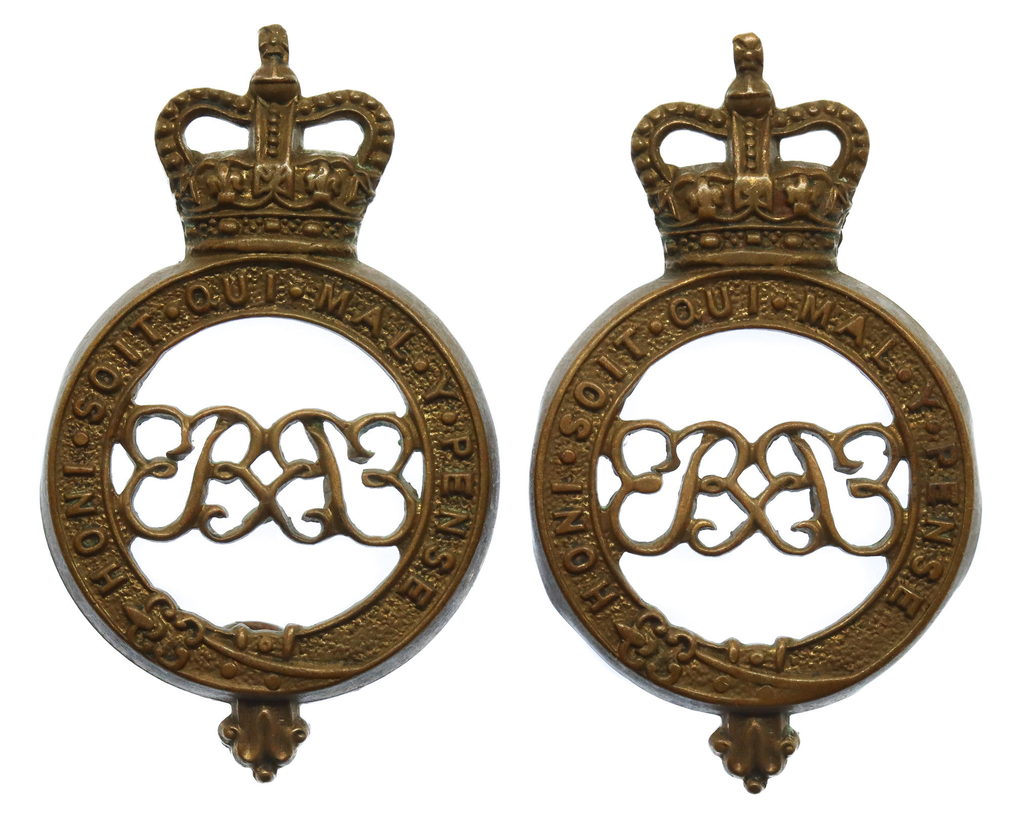 Pair of Grenadier Guards Shoulder Titles - Queen's Crown