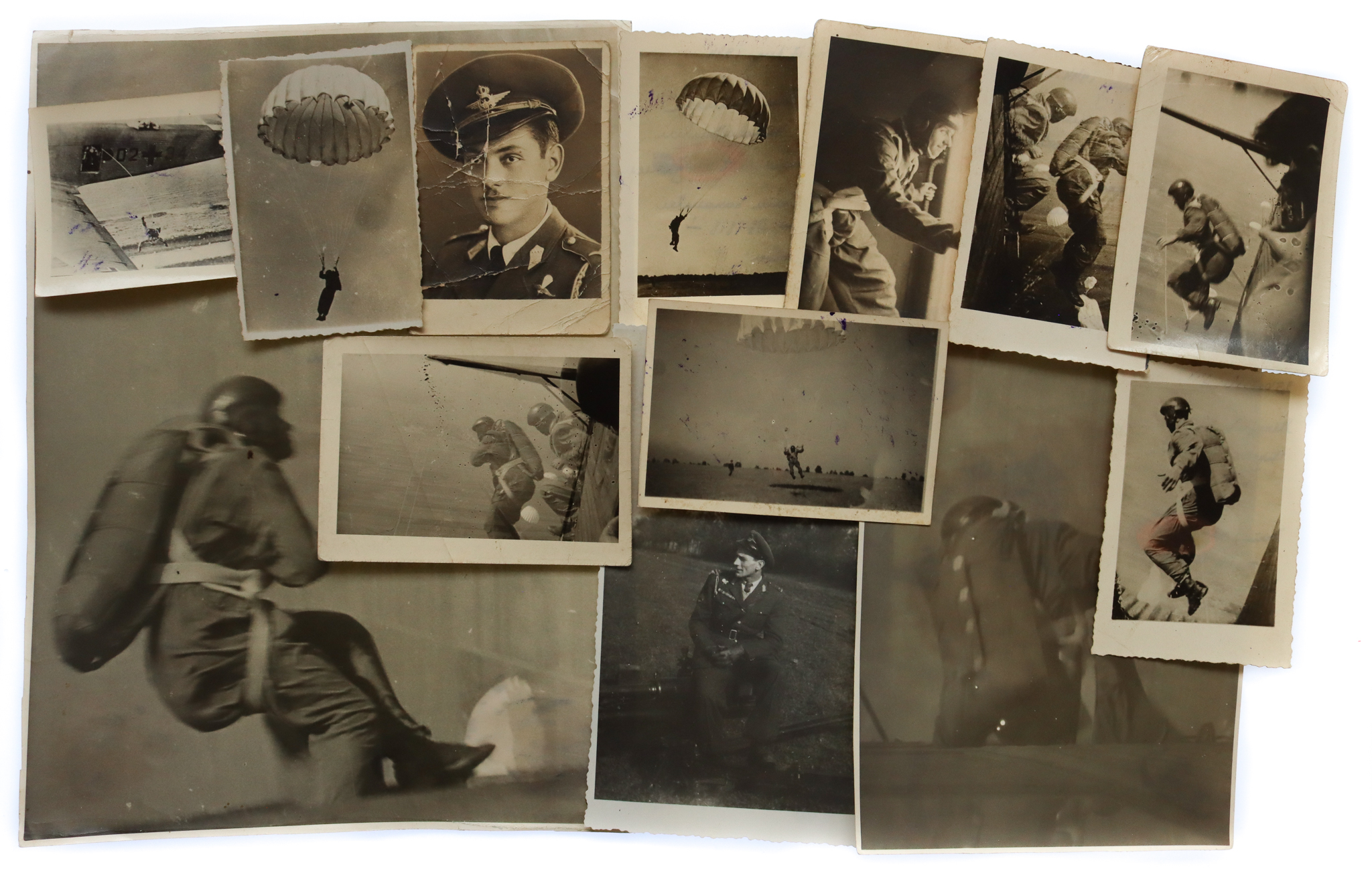 Collection of Original WW2 1944 Photographs of Romanian Paratroopers (13 Photos)