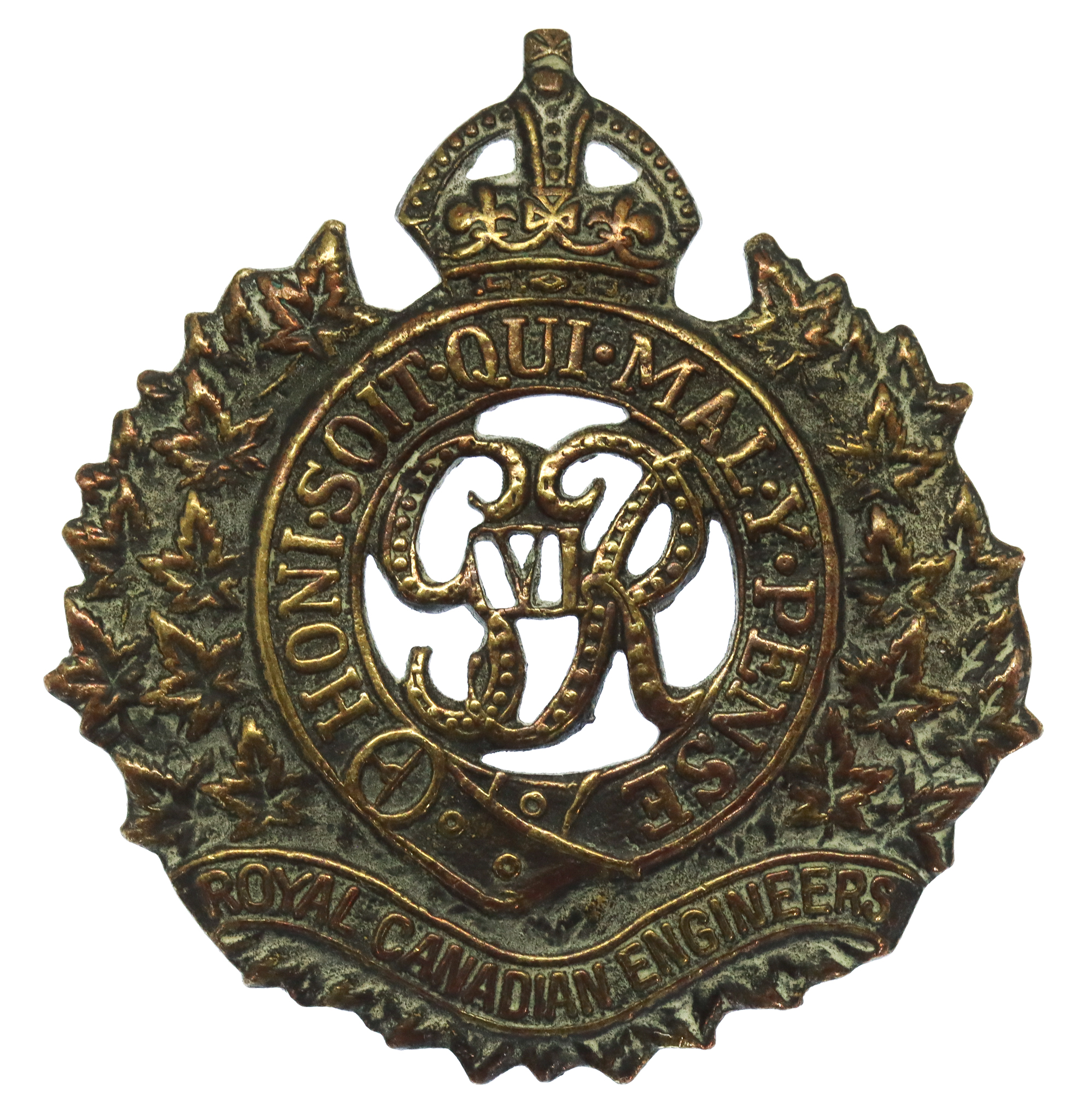 George VI Royal Canadian Engineers Cap Badge