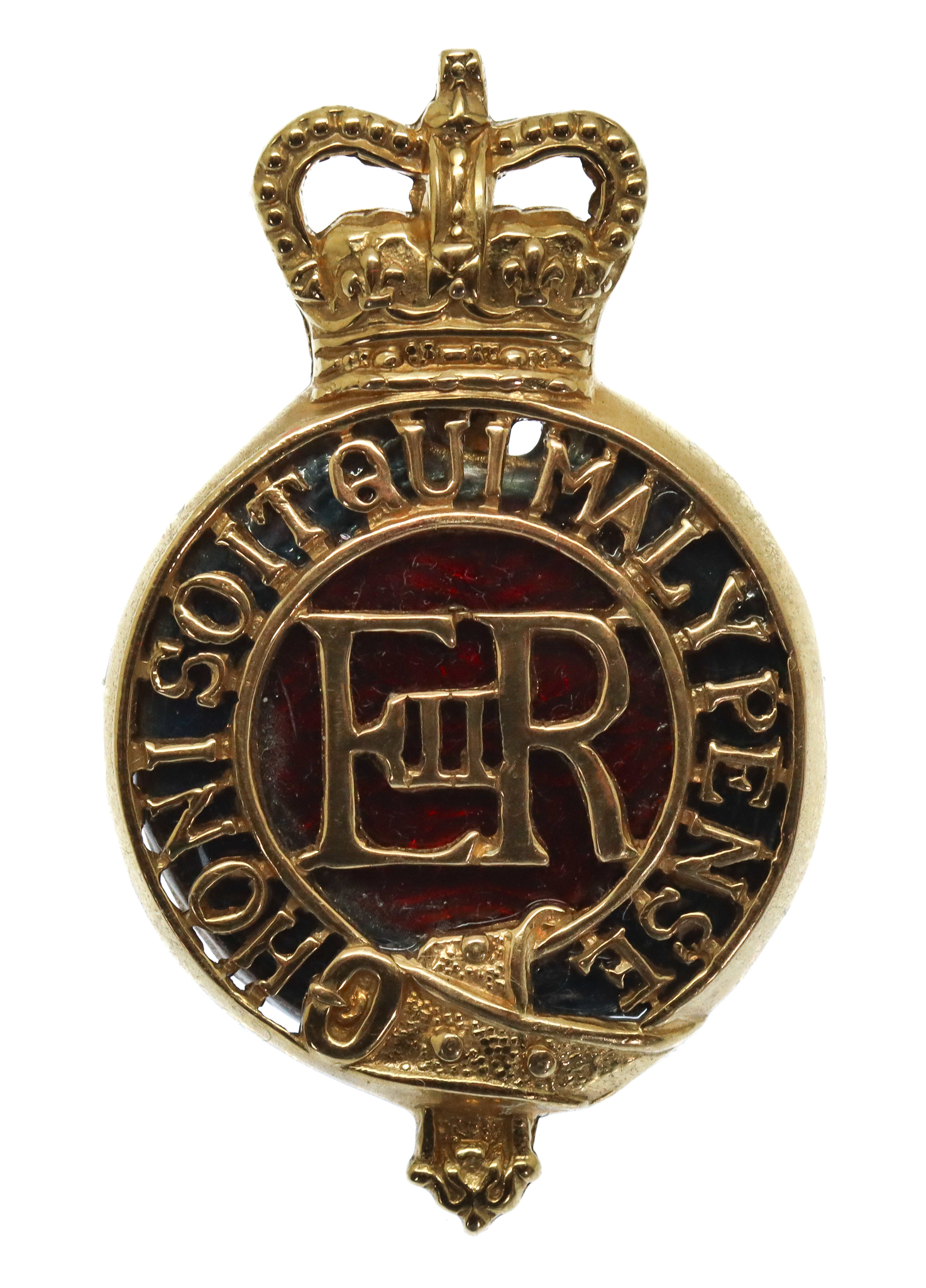 EIIR Household Cavalry Officer's Gilt & Enamel Cap Badge