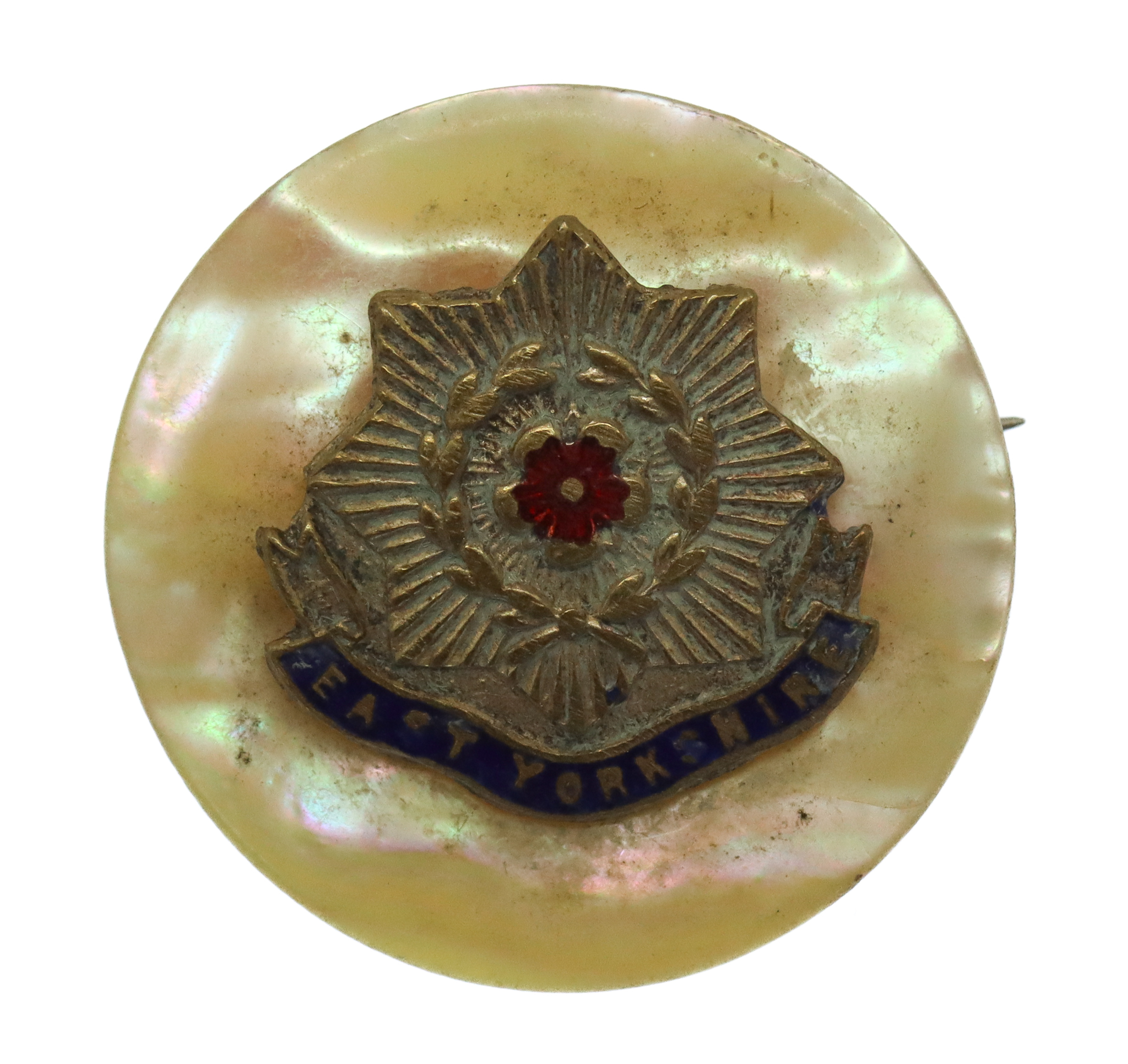 East Yorkshire Regiment Mother of Pearl Sweetheart Brooch