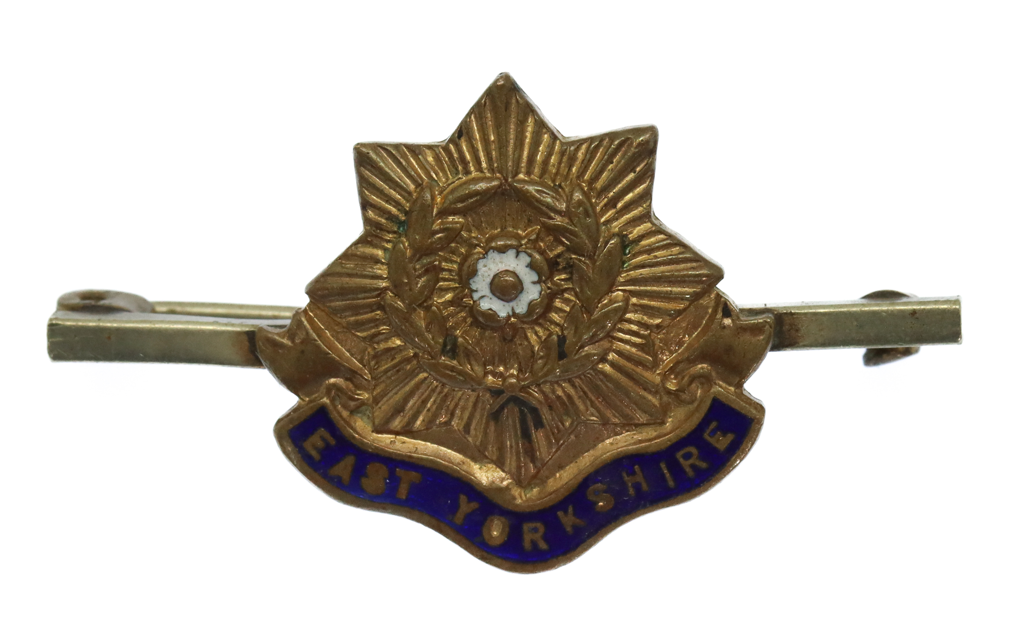 East Yorkshire Regiment Brass & Enamel Sweetheart Brooch/Tie Pin