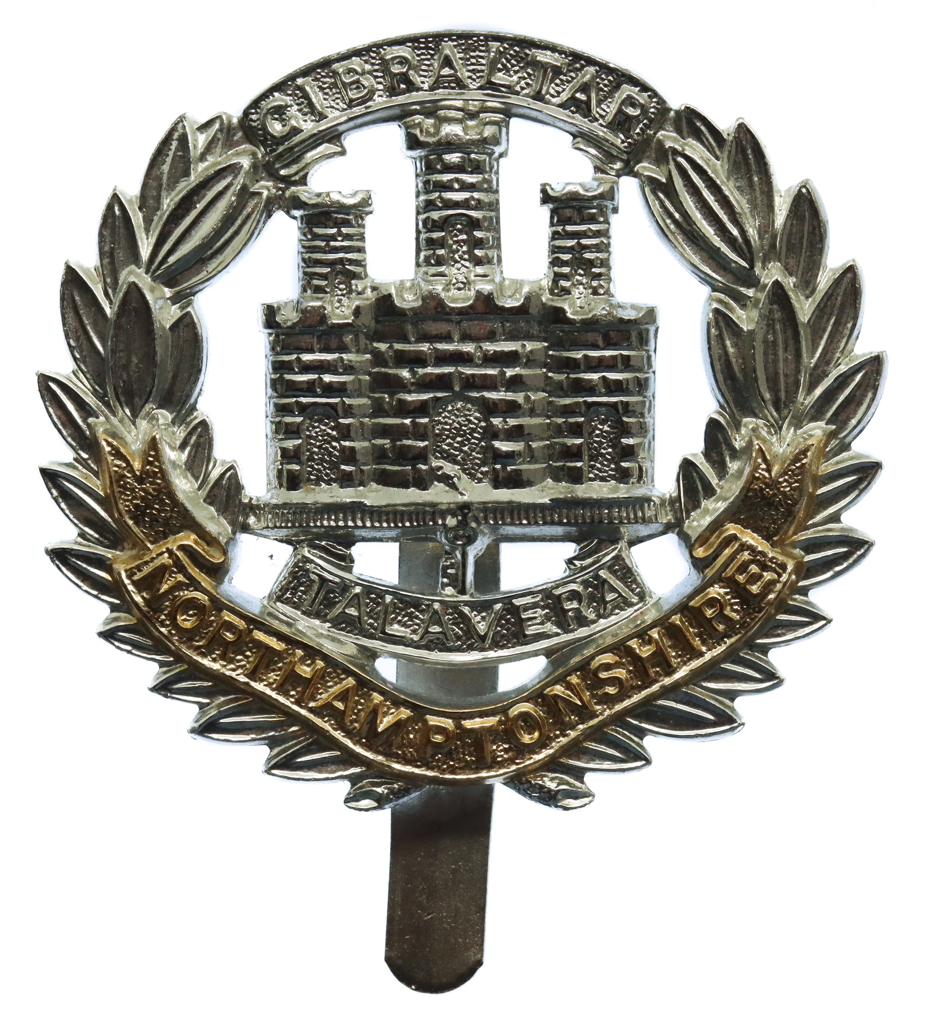 Northamptonshire Regiment Anodised (Staybrite) Cap Badge