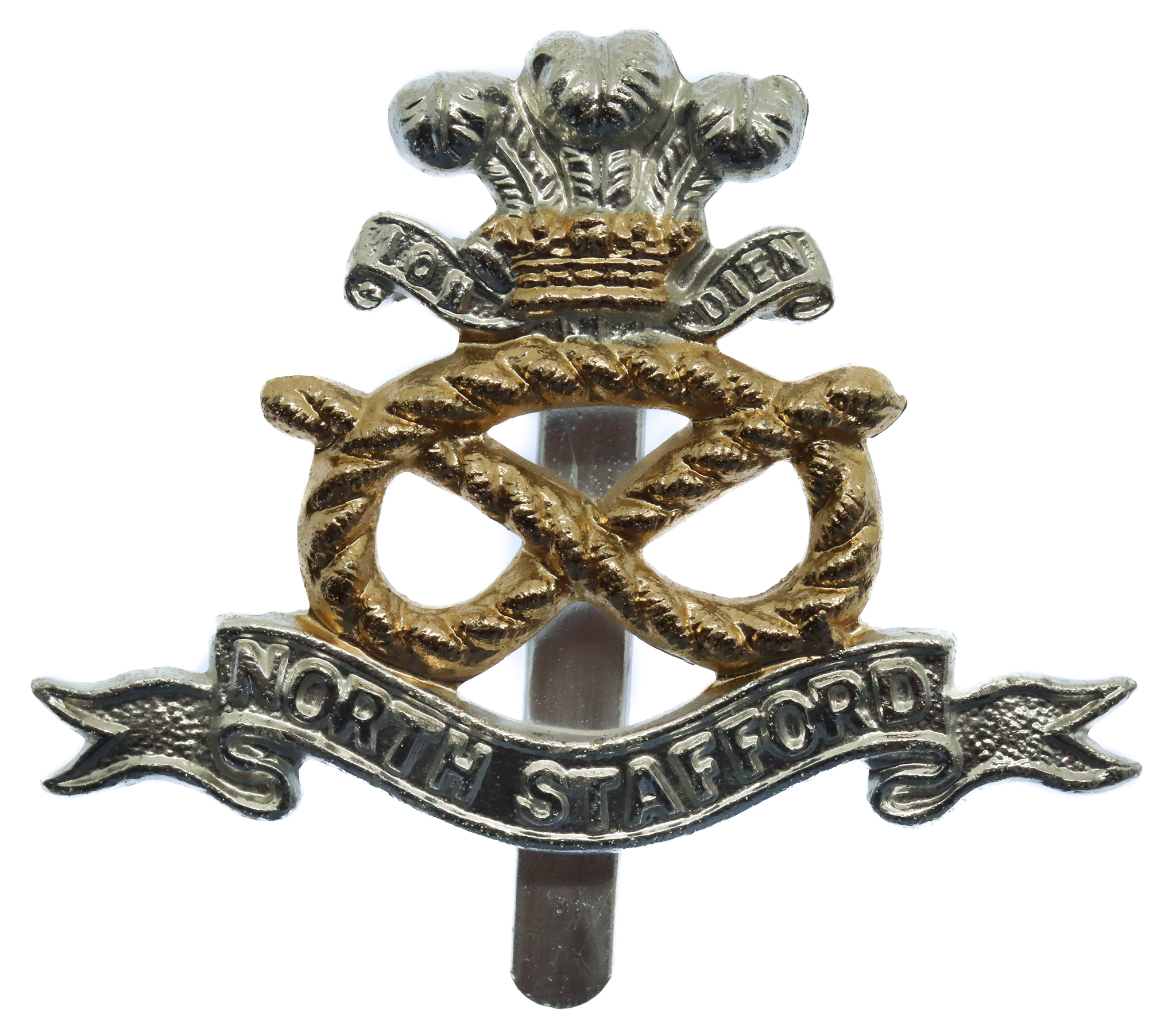 North Staffordshire Regiment Anodised (Staybrite) Cap Badge