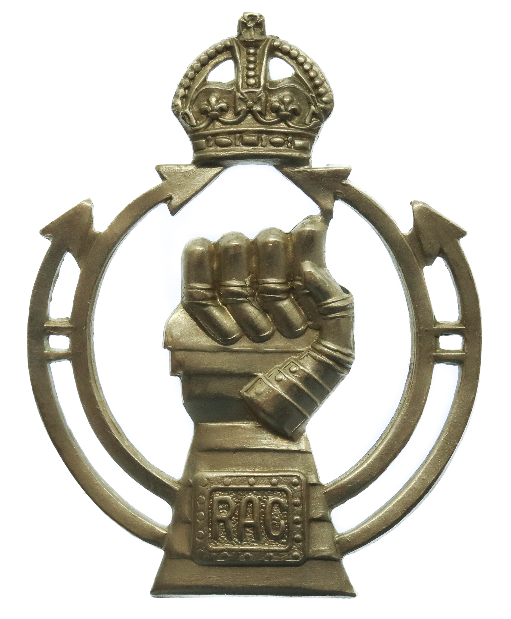 Royal Armoured Corps (R.A.C.) Cap Badge - King's Crown 