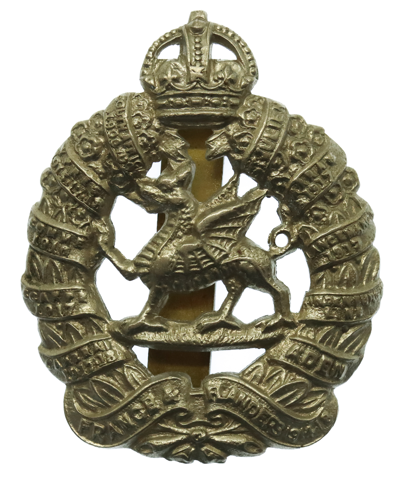 1st Bn. Monmouthshire Regiment Cap Badge - King's Crown
