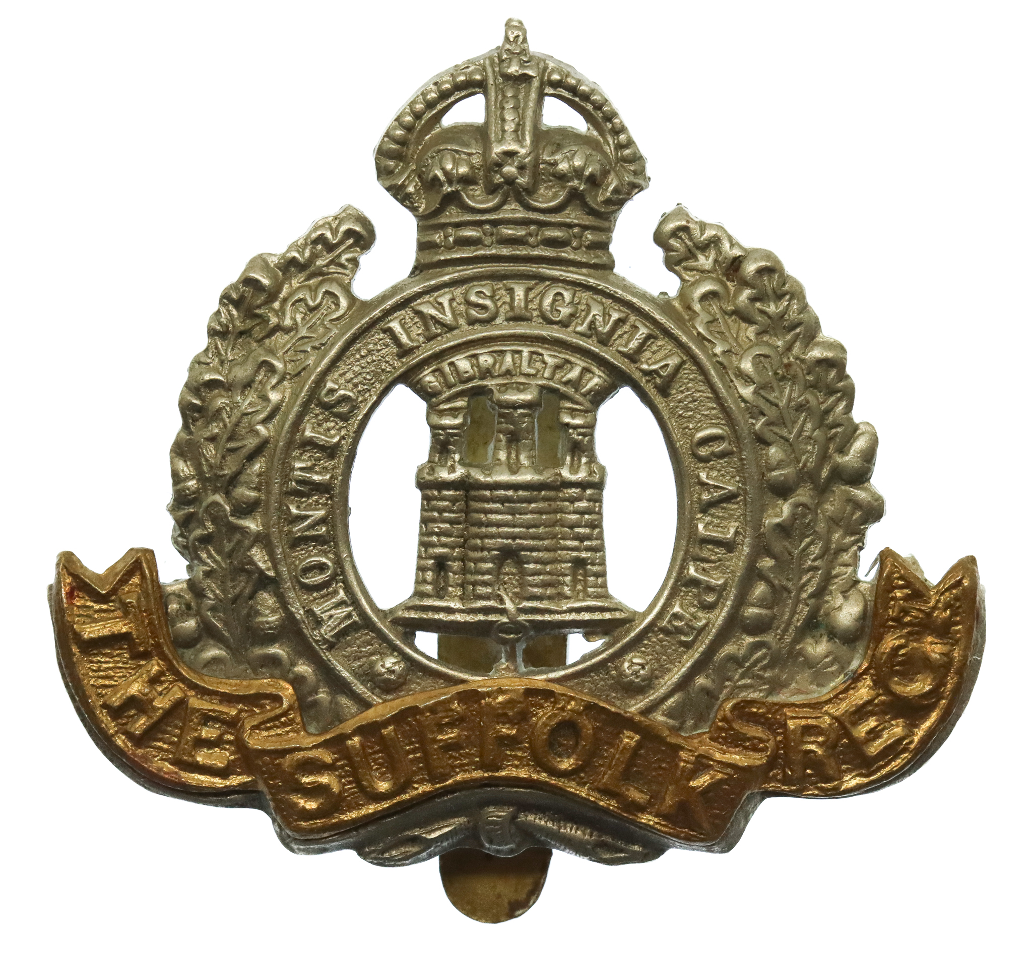 Suffolk Regiment Cap Badge - King's Crown