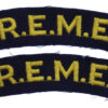 Pair of Royal Electrical & Mechanical Engineers (R.E.M.E.) Cloth Shoulder Titles