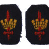 Pair of London District Cloth Formation Signs