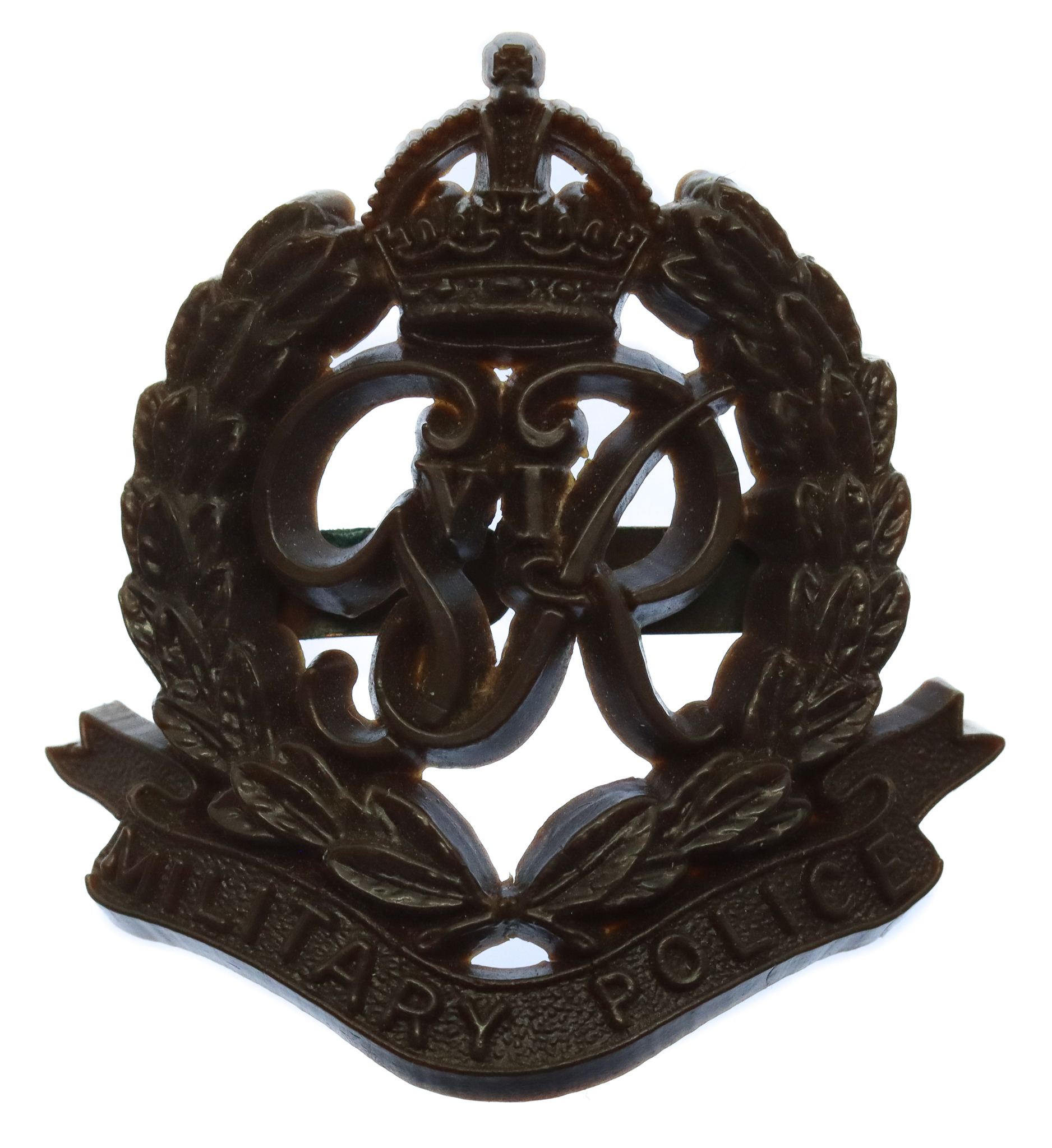 Corps of Military Police WW2 Plastic Economy Cap Badge