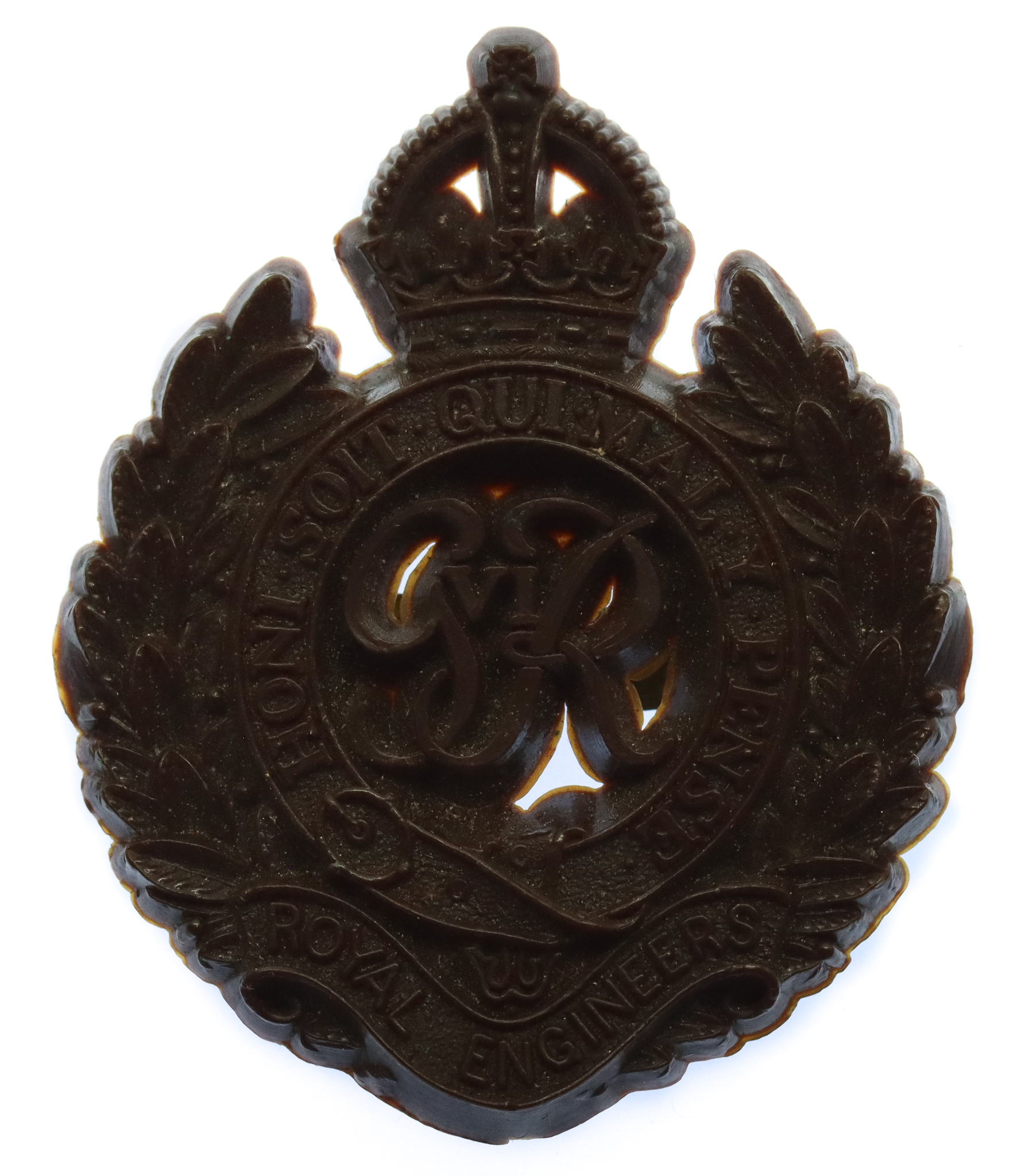 Royal Engineers WW2 Plastic Economy Cap Badge 