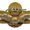 Royal Air Force (R.A.F.) Anodised (Staybrite) Officer's Field Service Cap Badge - Queen's Crown