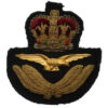 Royal Air Force (R.A.F.) Officer's Bullion Cap Badge - Queen's Crown