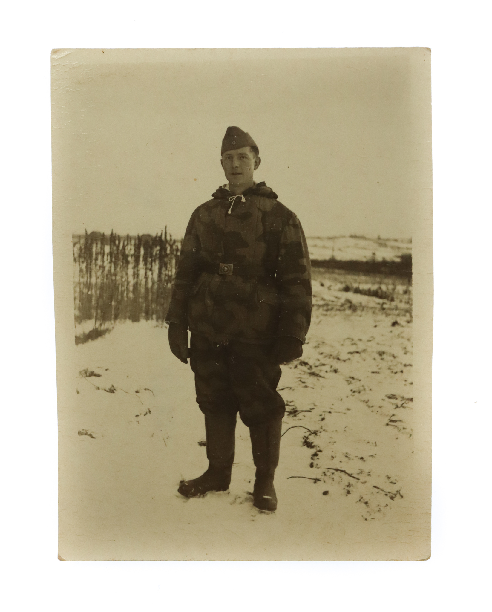 Original WW2 Photograph of a German Soldier in Camouflage Parka - Dated December 1943