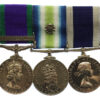 Campaign Service Medal (Clasp - Northern Ireland), South Atlantic Medal (with Rosette) and R.N. Long Service & Good Conduct Medal Group of Three - Mne. T.J. Robson, 40 Commando, Royal Marines