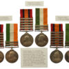 The Boer War Medals of Private H. G. Goodey, Essex Regiment, together with those of Privates A. Hammond and A. Mann, Essex Regiment, who gallantly rescued Goodey, when wounded, during the action at Belfast, 26 August 1900