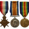 WW1 1914-15 Star Medal Trio - Pte. W.D. Perry, 13th (West Ham) Bn. Essex Regiment
