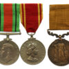 London Fire Brigade Long Service Medal Group of Three - Fireman Rowland Hills