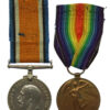 WW1 British War & Victory Casualty Medal Pair - Sjt. R. Cullen, 32nd (East Ham) Bn. Royal Fusiliers - Died of Wounds, 7/6/17