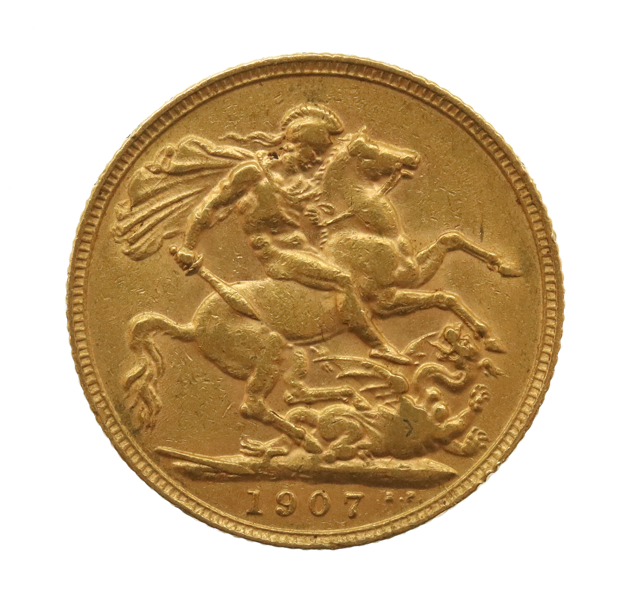 1907 Edward VII 22ct Gold Full Sovereign Coin 