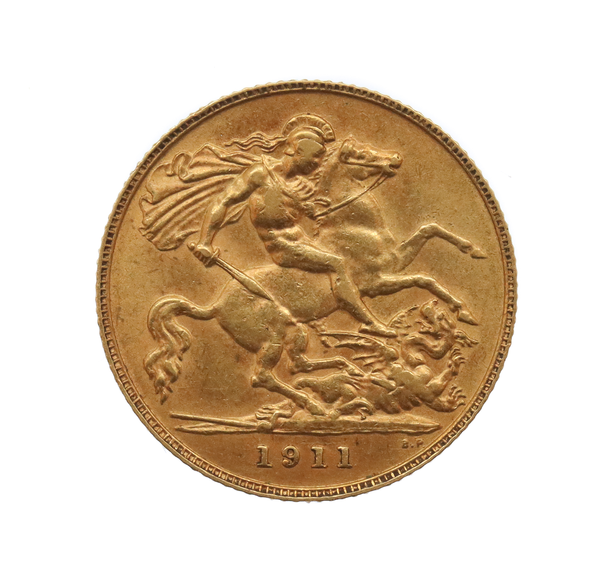 1911 George V 22ct Gold Half Sovereign Coin