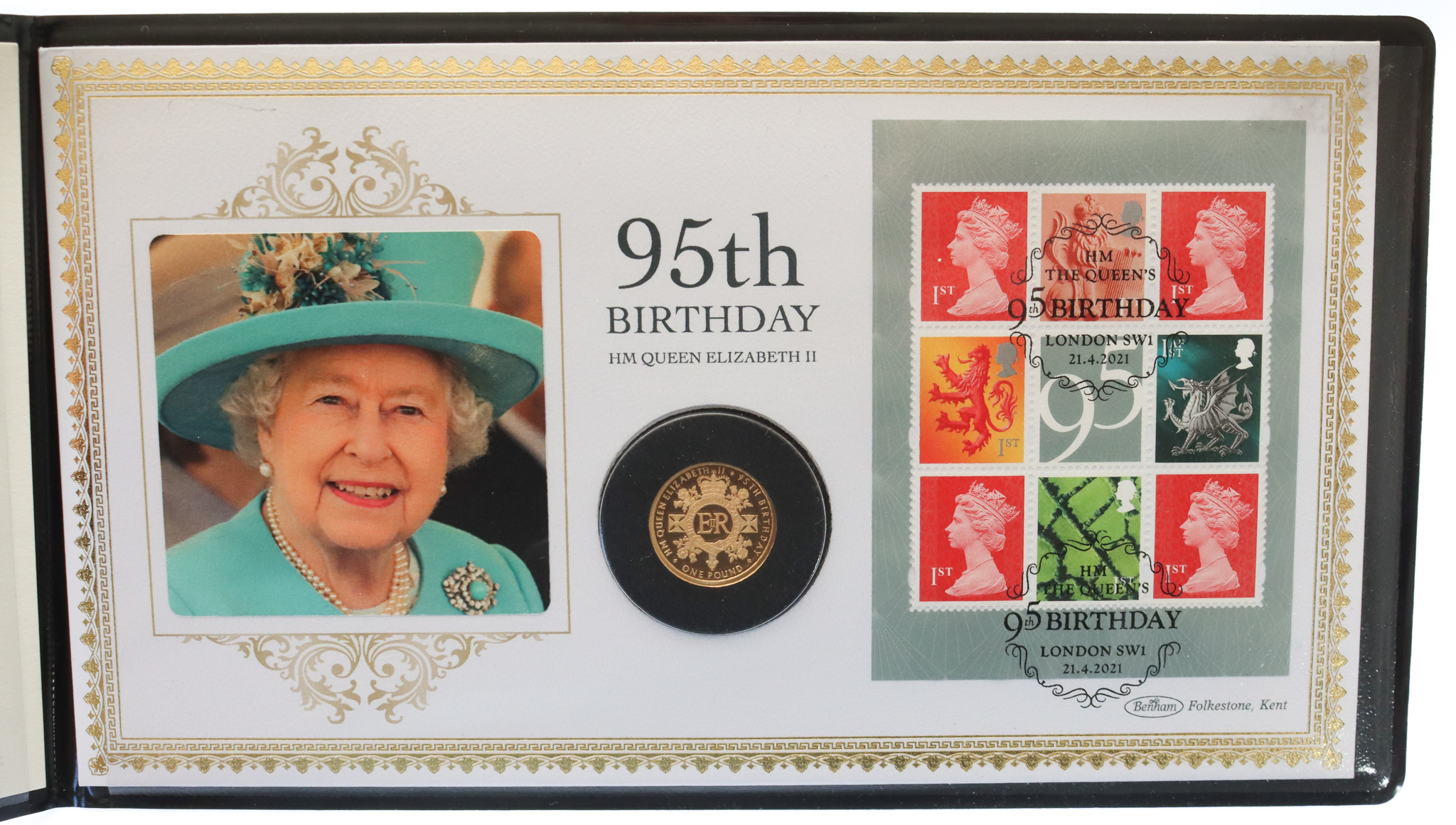 2021 Queen Elizabeth II's 95th Birthday Gold Proof £1 Coin Cover
