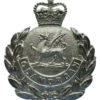 Glamorgan Constabulary Chrome Wreath Helmet Plate - Queen's Crown