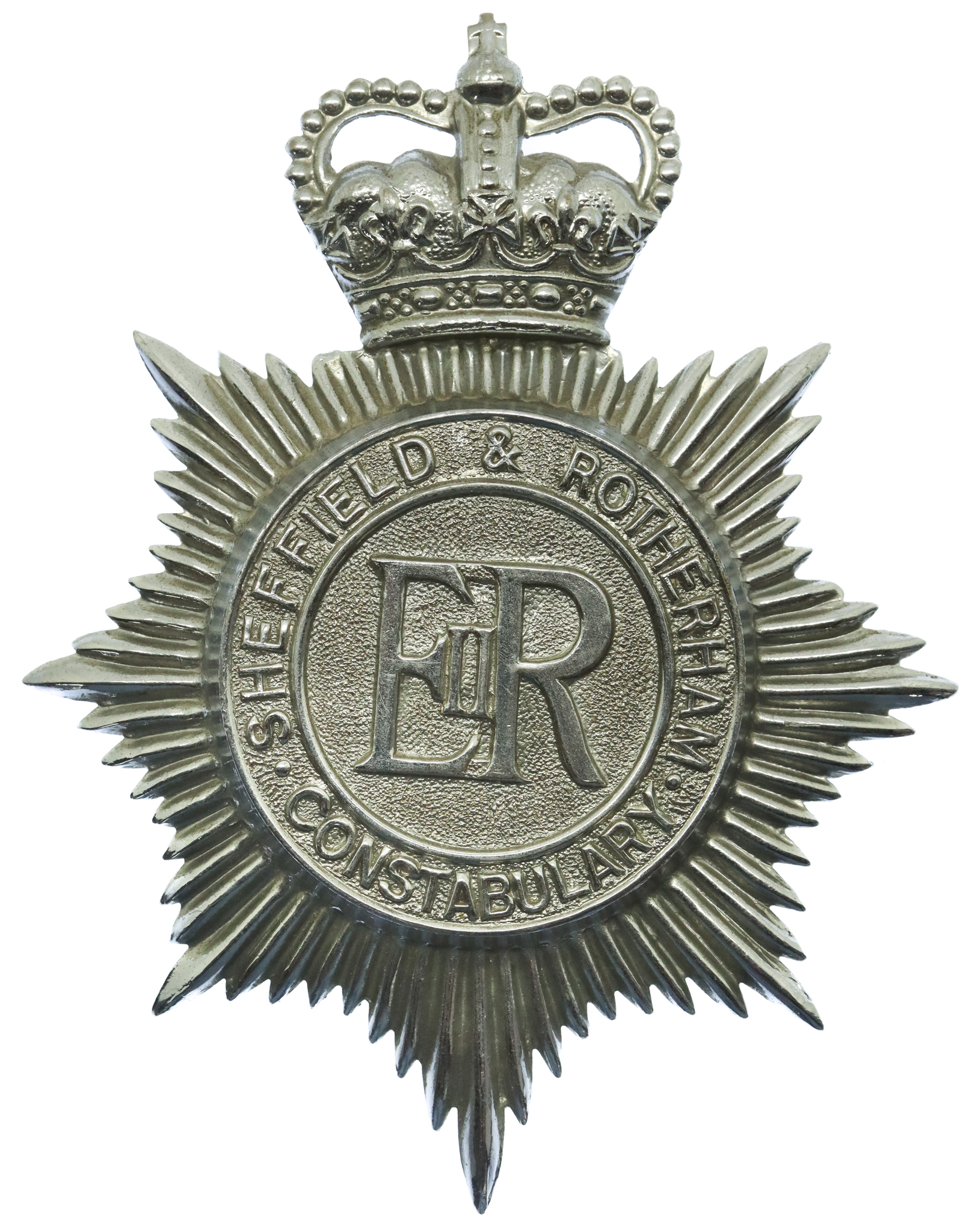 Sheffield & Rotherham Constabulary Helmet Plate - Queen's Crown