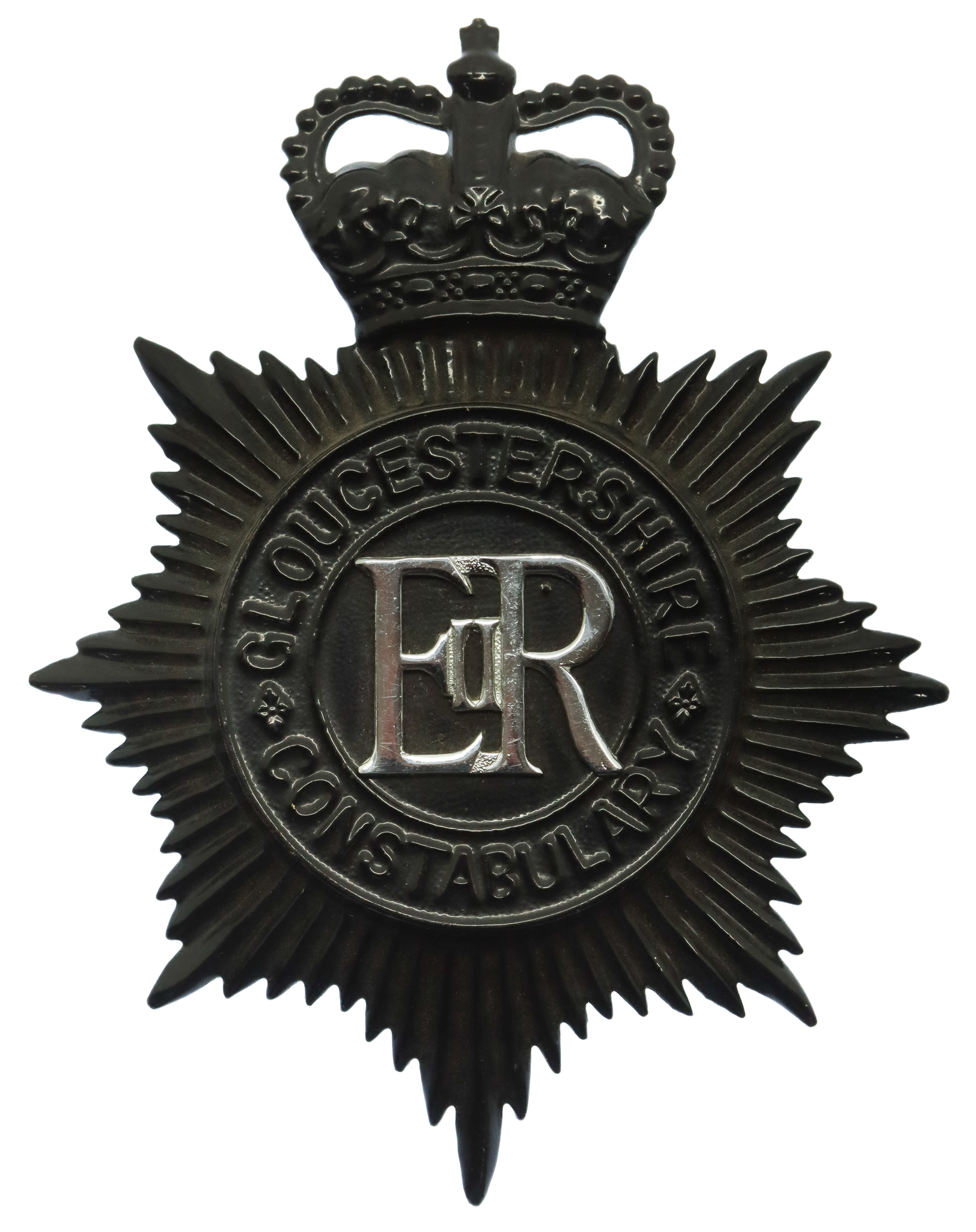 Gloucestershire Constabulary Night Helmet Plate - Queen's Crown
