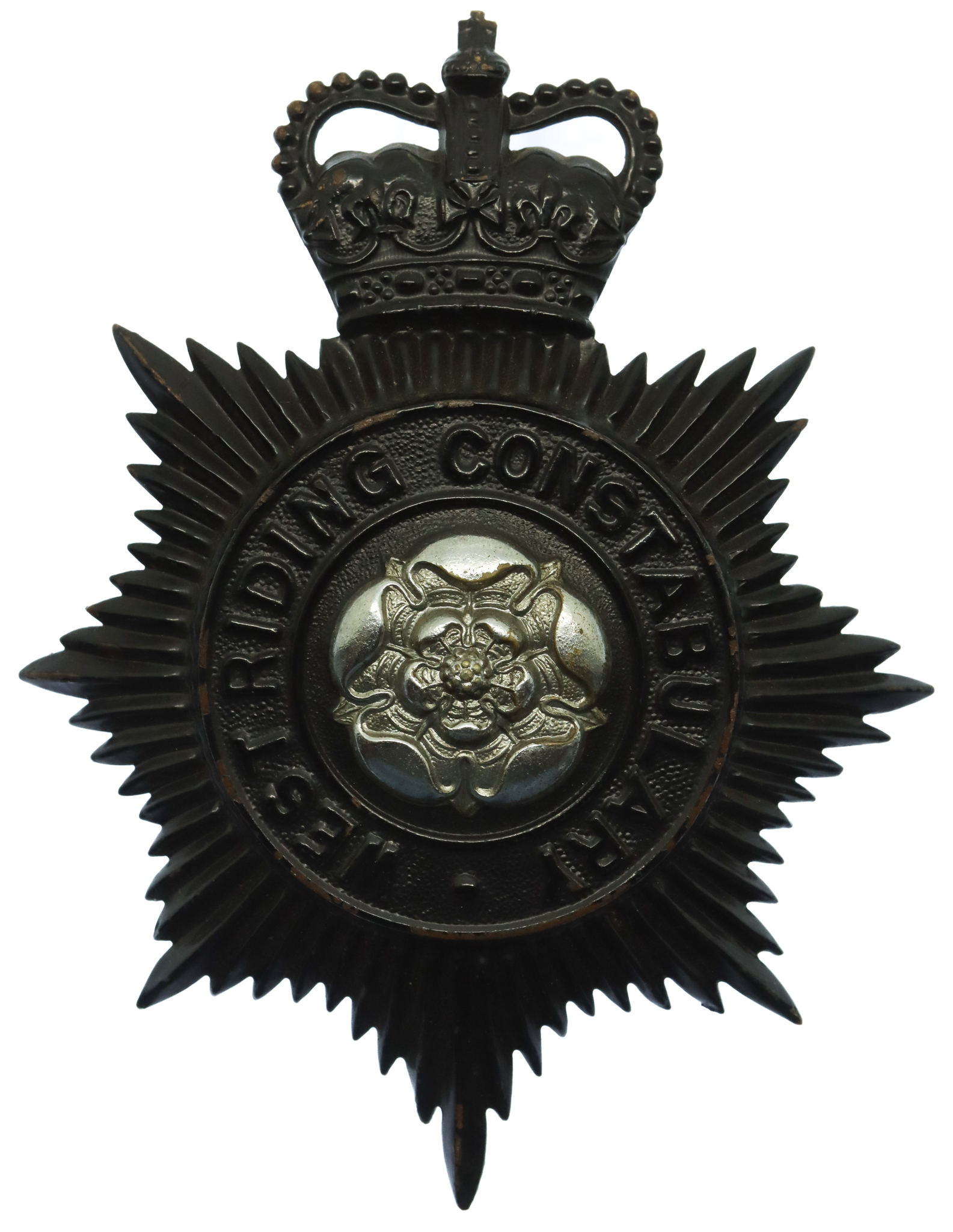 West Riding Constabulary Night Helmet Plate - Queen's Crown